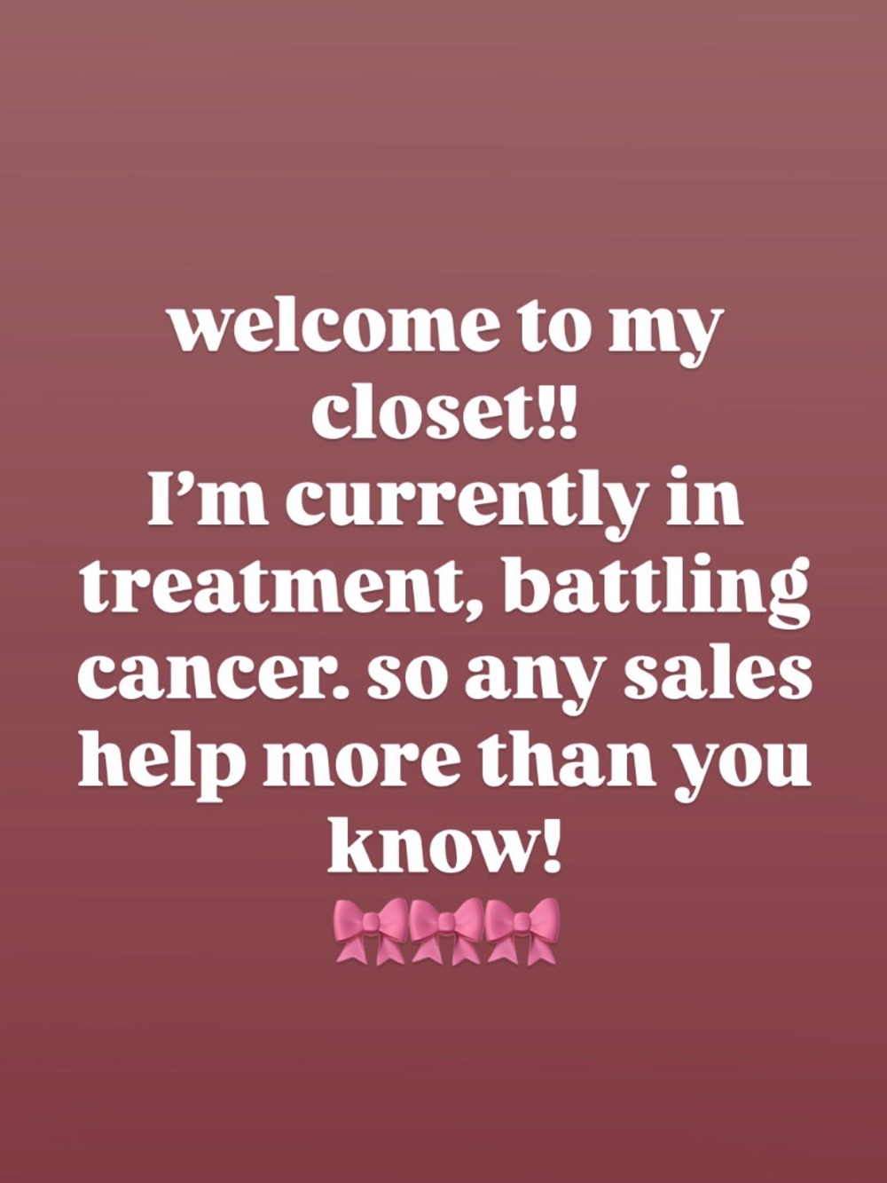 welcome to my closet and thank you!